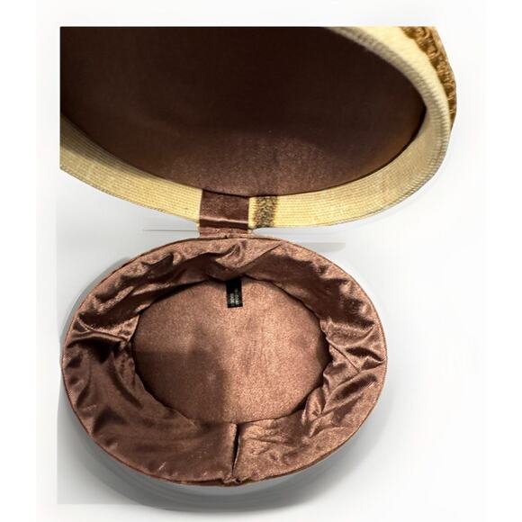 Coastal Design Tapestry Covered Oval Trinket Jewelry Sewing Box - Picture 8 of 8